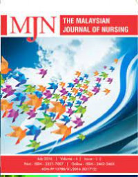 Jurnal MJN : The Malaysian Joruanl of Nursing Vol.8 Issue 1