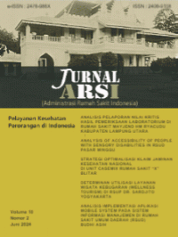 Jurnal Nasional ARS : JURNAL ARSI (Administrasi Rumah Sakit Indonesia)