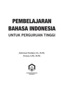 Image of Ebook ARS: Pembelajaran Bahasa Indonesiauntuk Perguruan Tinggi