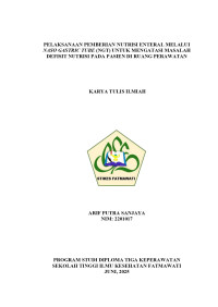 Image of KTI KMB : Pelaksanaan pemberian nutrisi enteral melalui nasogastric tube (NGT) untuk mengatasi masalah defisit nutrisi pada pasien di ruang perawatan