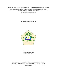 Image of KTI Orthopedi : Penerapan Teknik Relaksasi Nafas Dalam Benson sebagai Upaya Manajemen Nyeri pada Pasien Pasca Operasi Open Reduction Internal Fixation di Ruang Perawatan